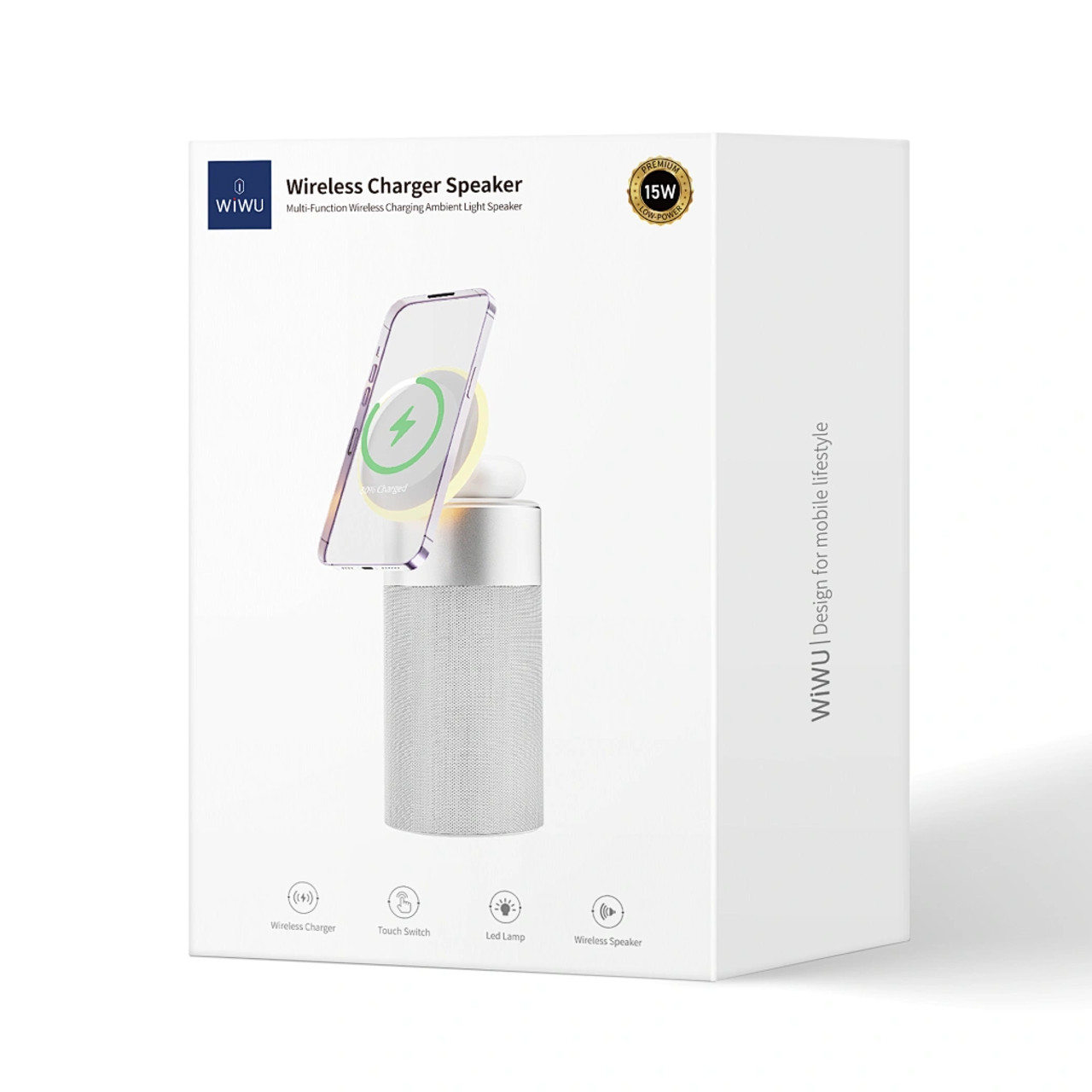 WIWU Wi-W022 3 in 1 Cable Less charger speaker